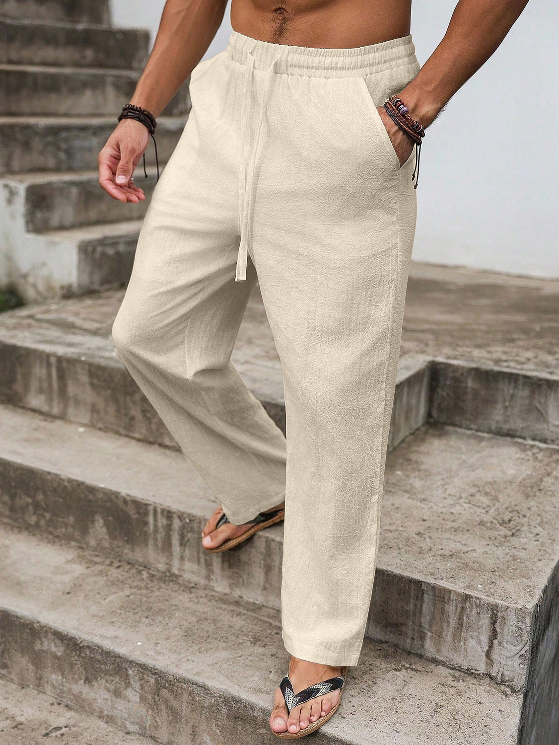 Image of METRONAUT Regular Fit Men Beige Trousers