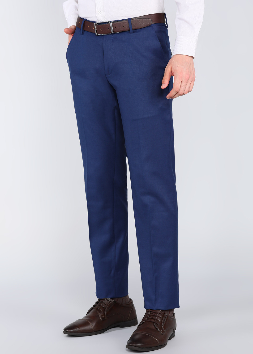 Image of PETER ENGLAND Slim Fit Men Blue Trousers