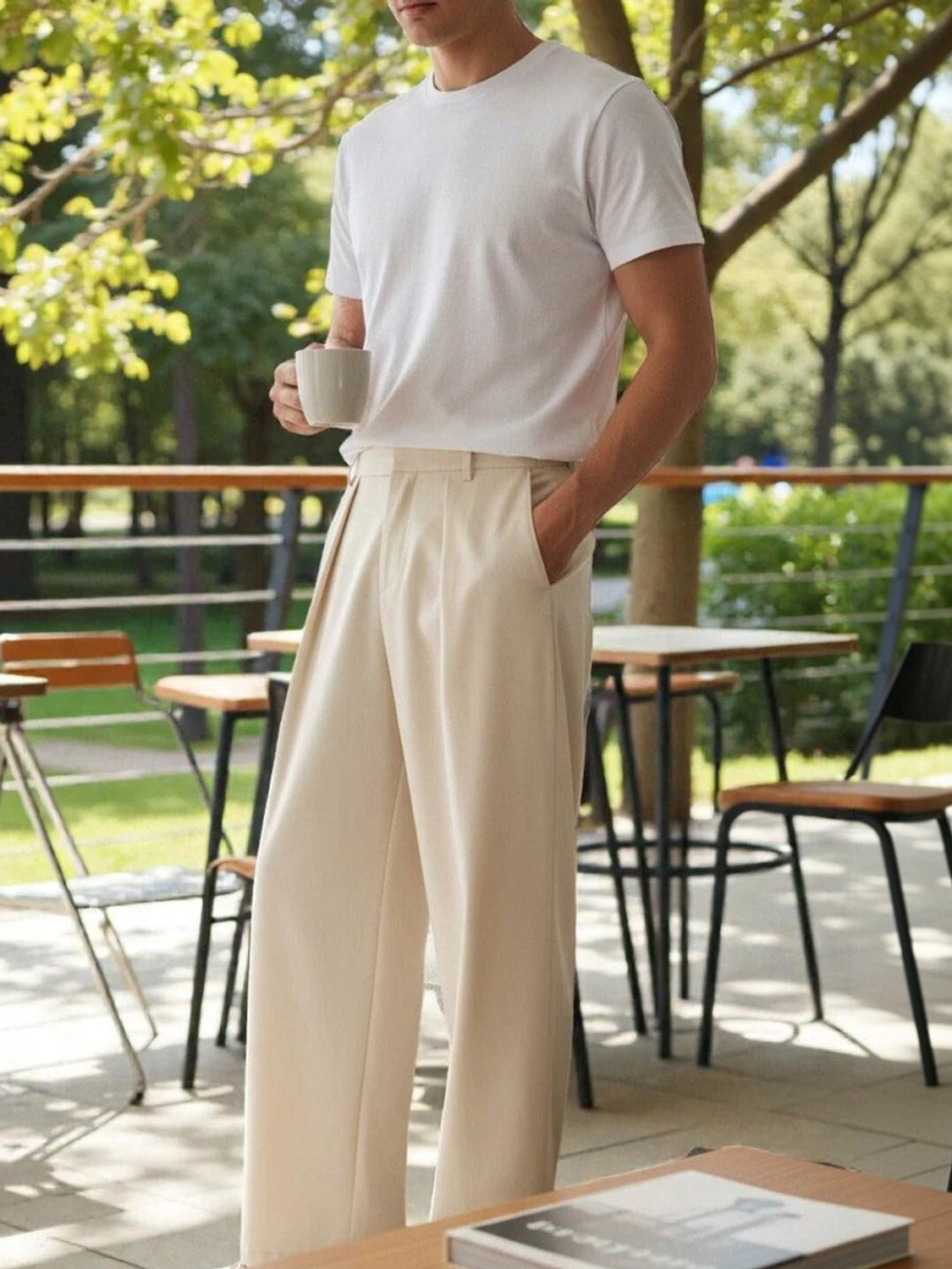 Image of KOTTY Relaxed Men Beige Trousers