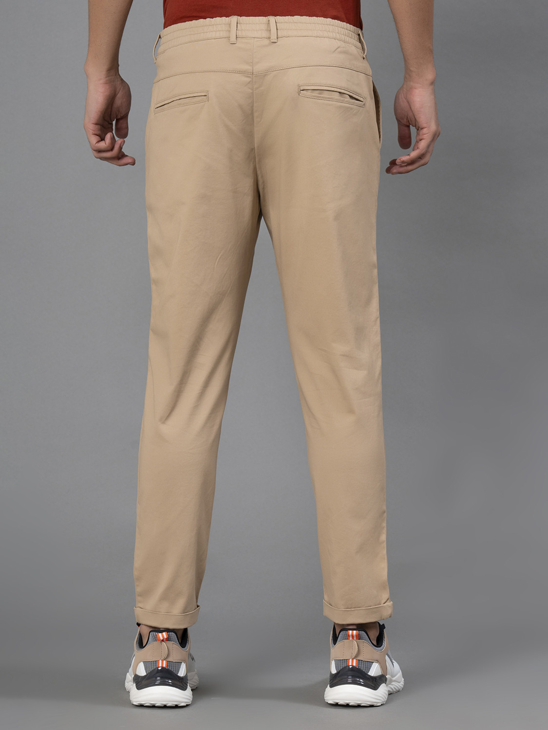 Image of RED TAPE Relaxed Men Khaki Trousers