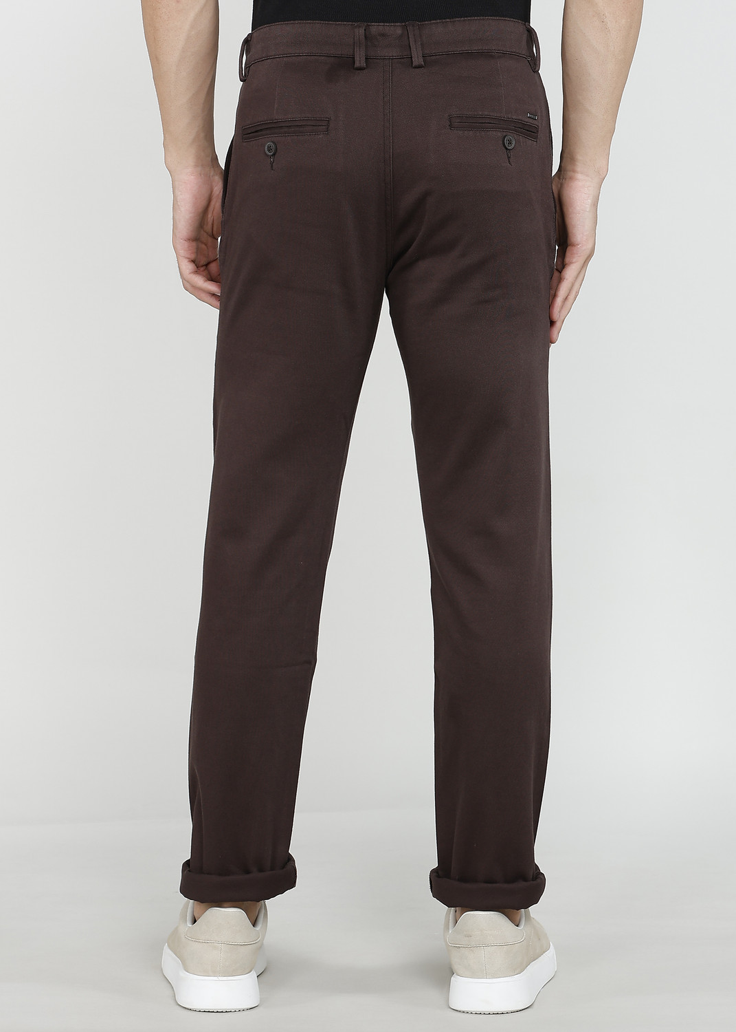 Image of PETER ENGLAND Men Slim Fit Multicolor Pure Cotton Trousers