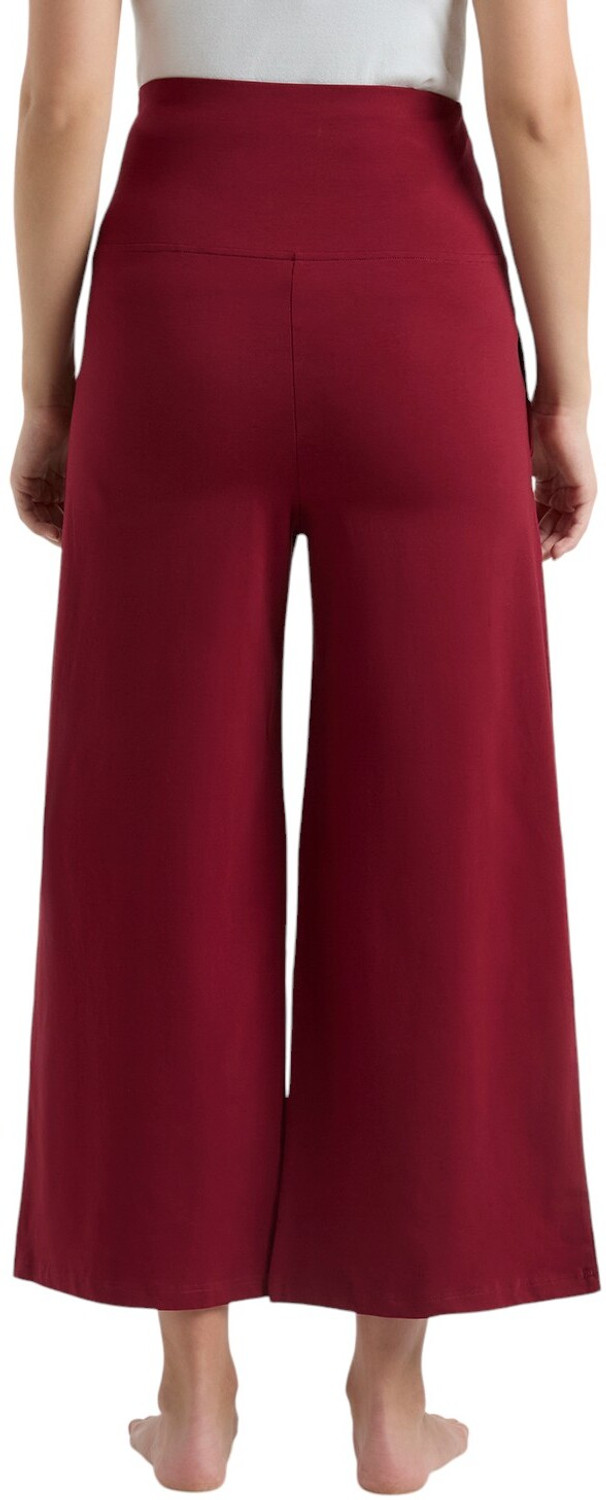 Image of Evamomies Pack of 3 Women Regular Fit Black, Beige, Maroon Cotton Blend Trousers
