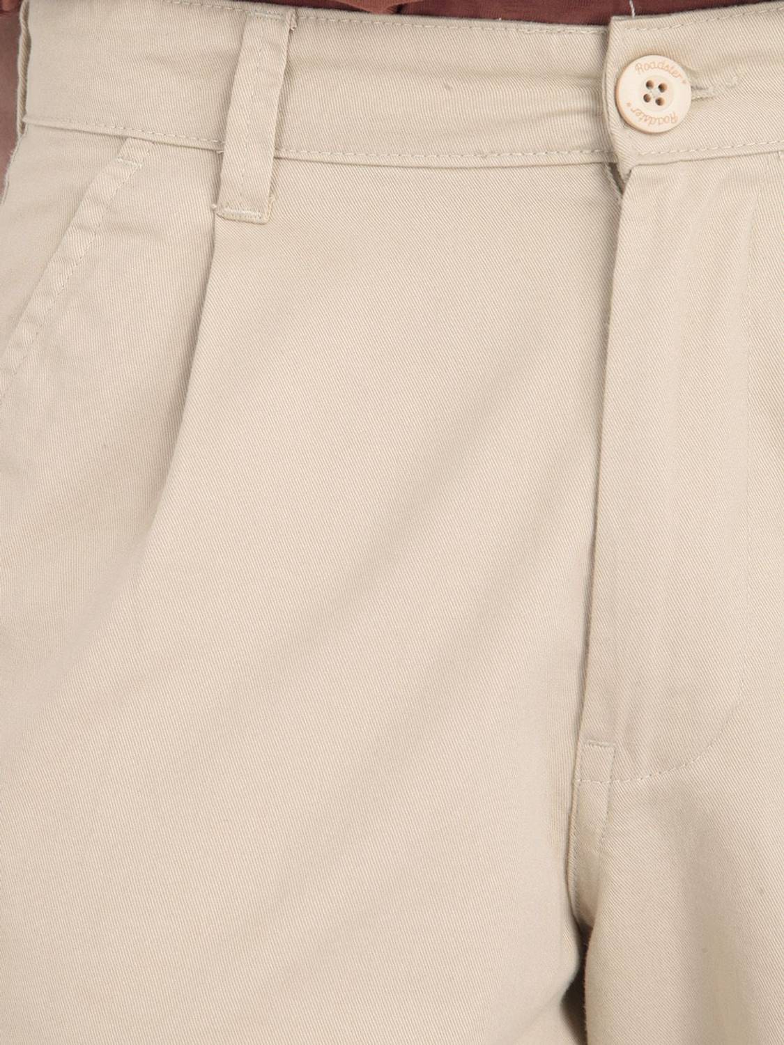 Roadster Men Beige Trousers - Image 4
