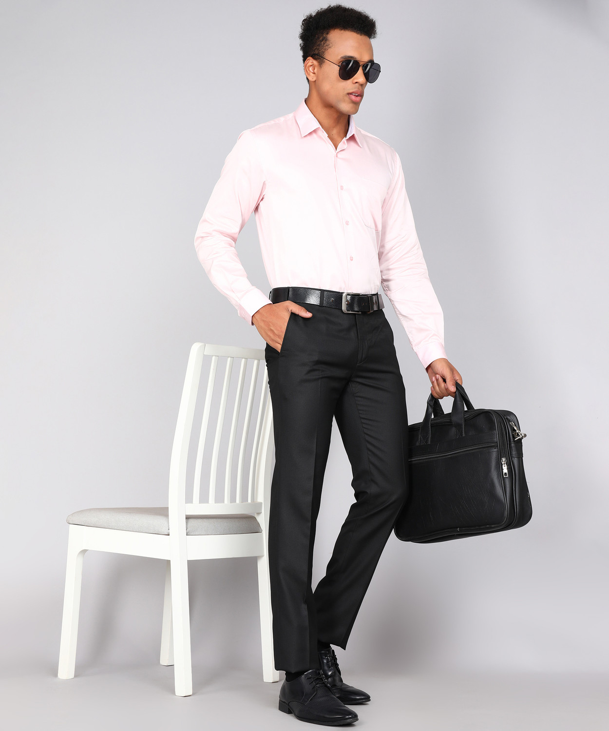 Image of Raymond Slim Fit Men Black Trousers