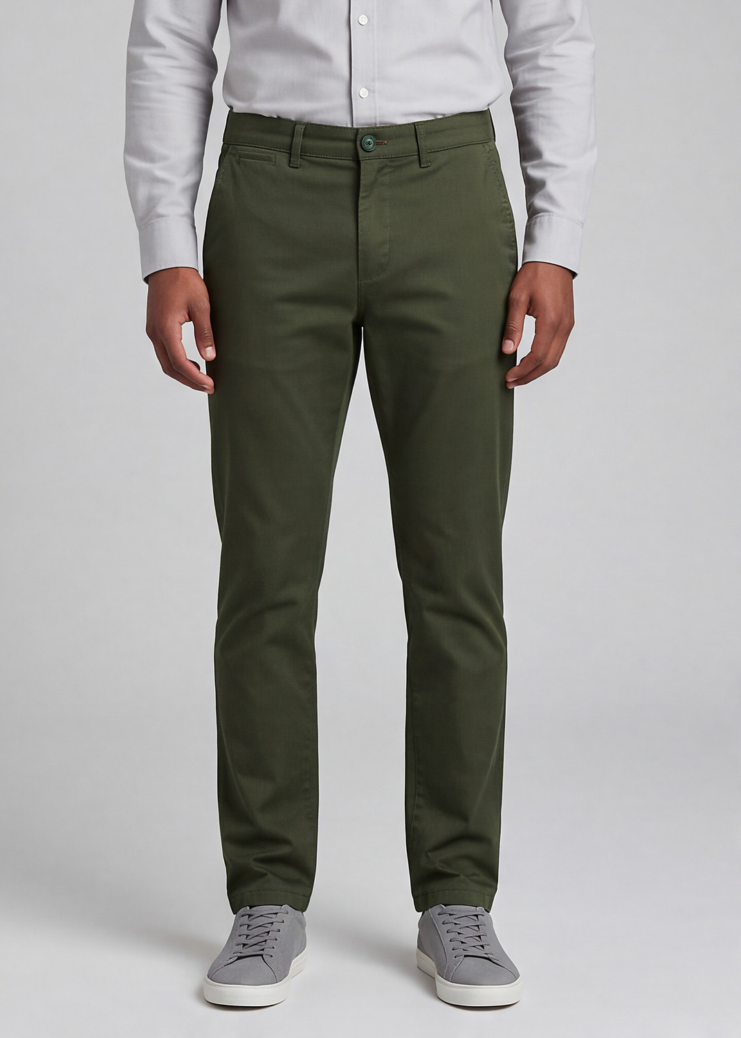 Image of KILLER Men Slim Fit Dark Green Cotton Blend Trousers