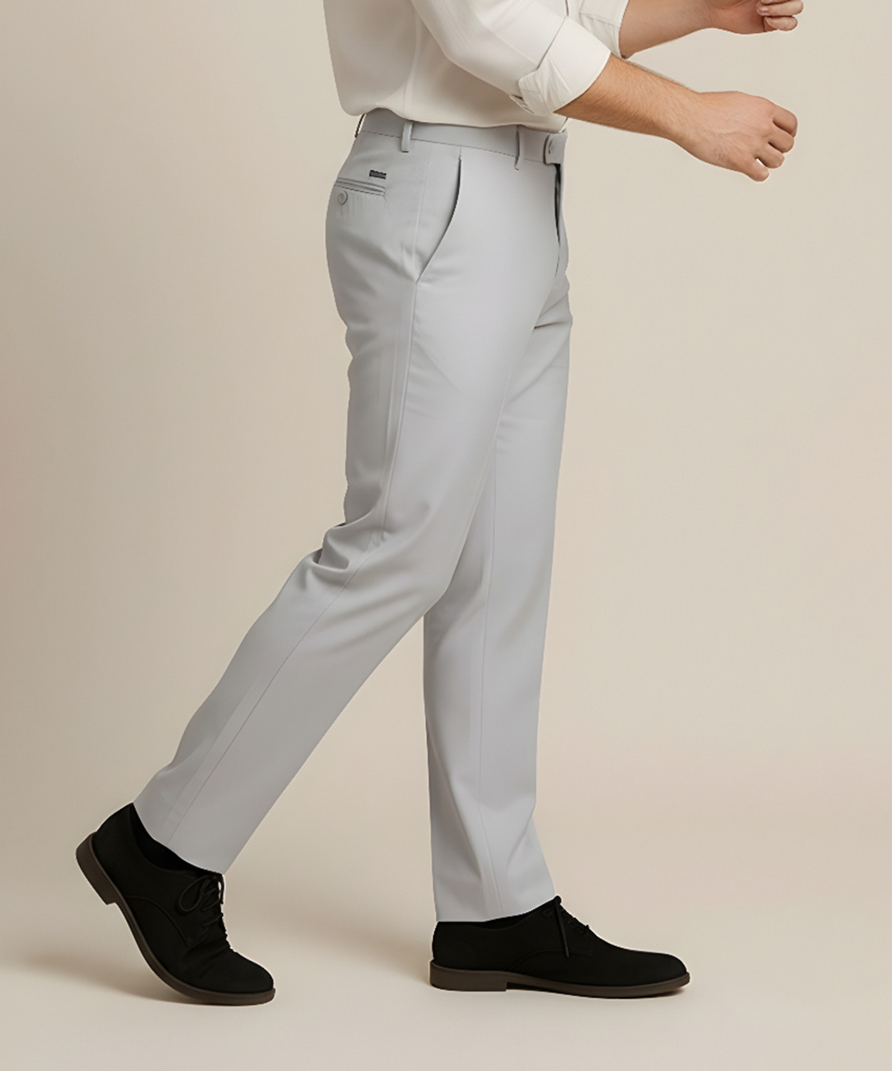 Image of METRONAUT Regular Fit Men Grey Trousers
