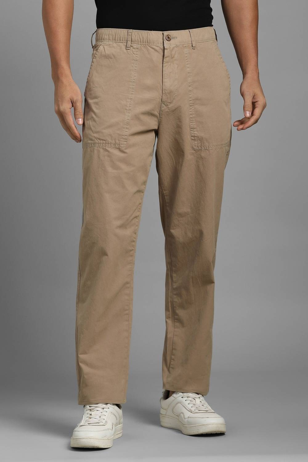 Louis Philippe Men Beige Trousers Regular Fit - Image 1