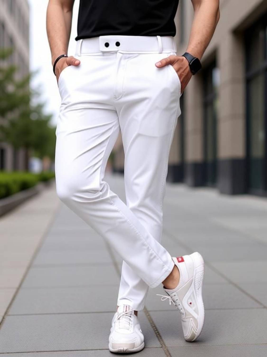 Marmic Fab Relaxed Men White Trousers - Image 2