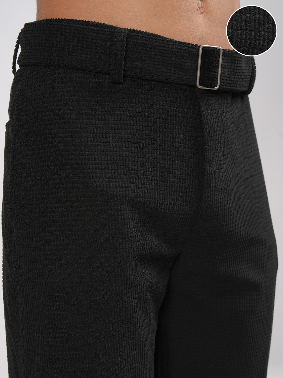 Image of HIGHLANDER Men Relaxed Black Cotton Blend Trousers