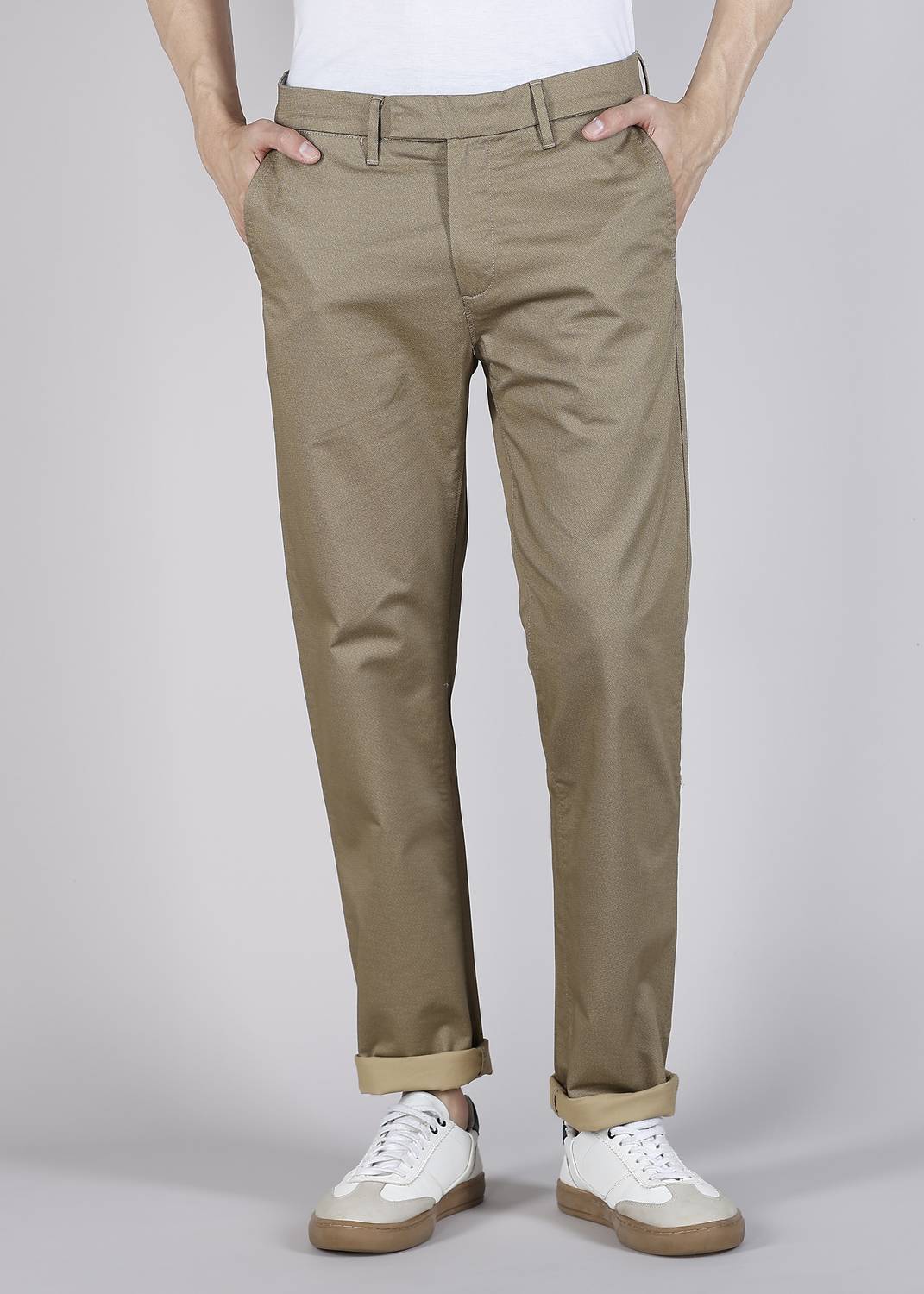 PETER ENGLAND Skinny Fit Khaki Trousers - Image 1