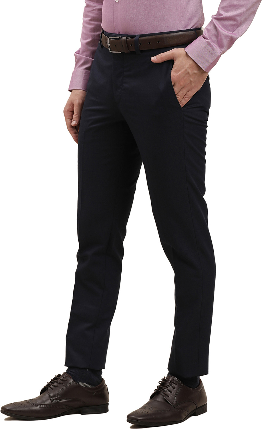 Image of TURTLE Skinny Fit Men Dark Blue Trousers