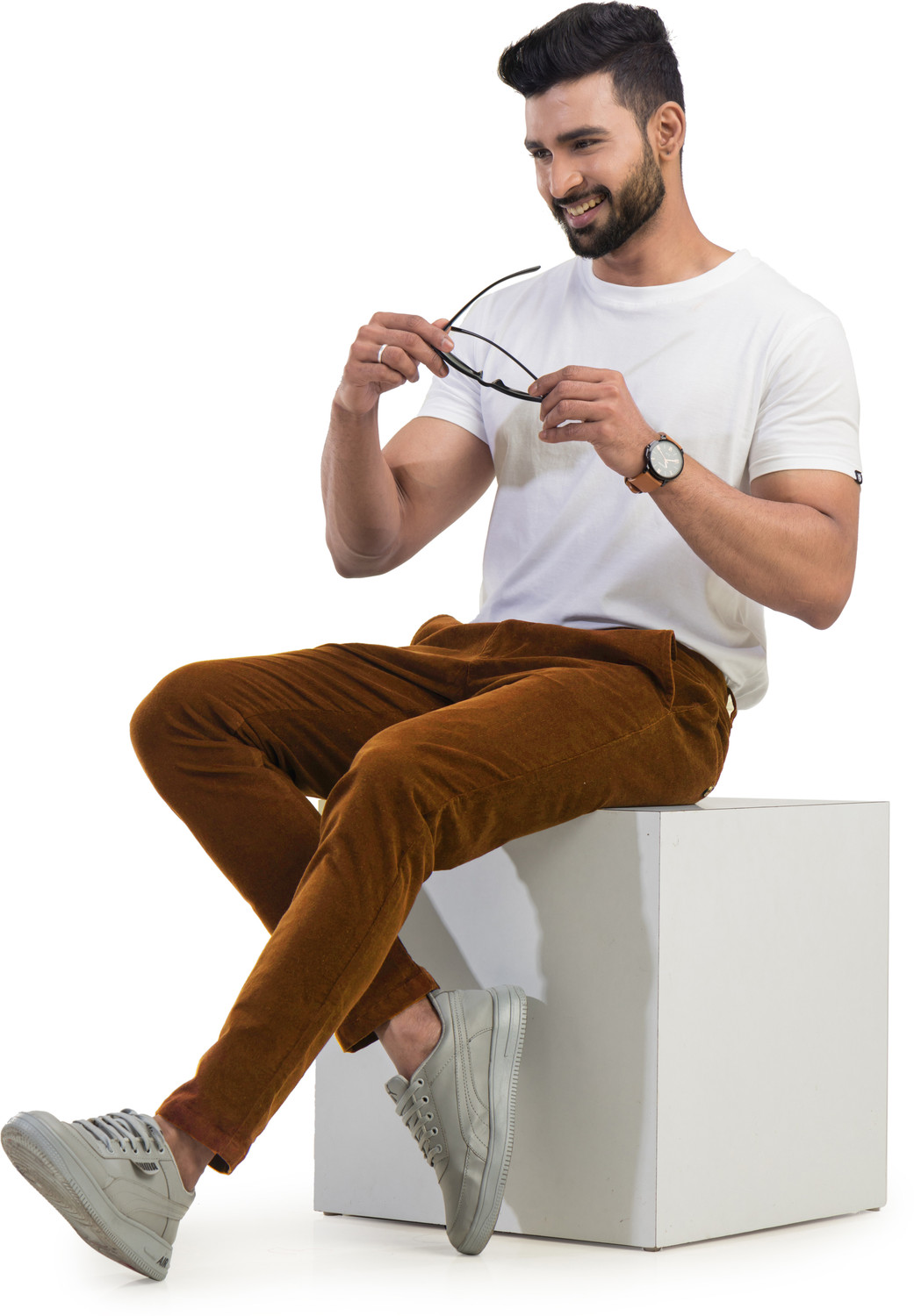 Image of BELANO Slim Fit Men Brown Trousers