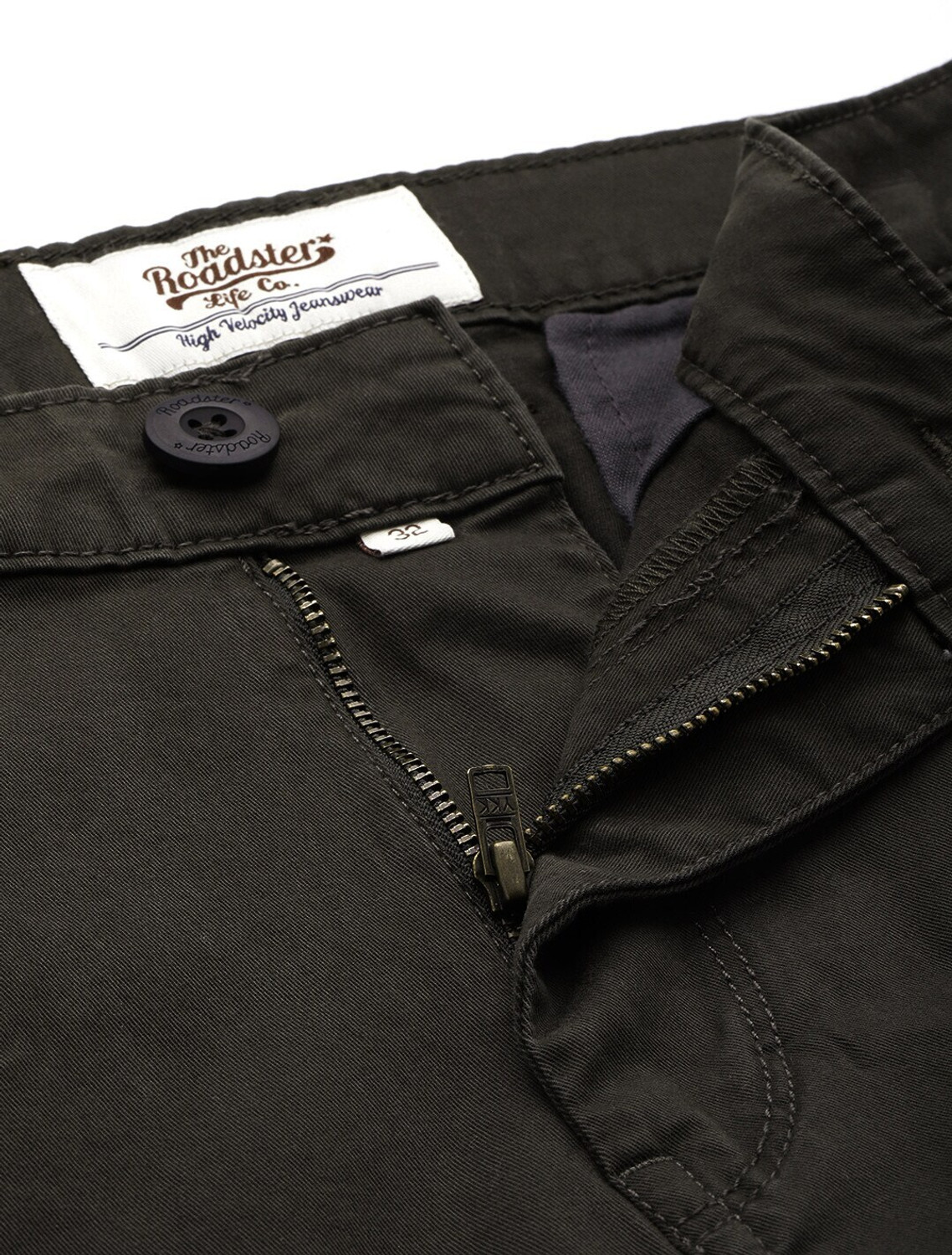 Image of Roadster Regular Fit Men Green Trousers