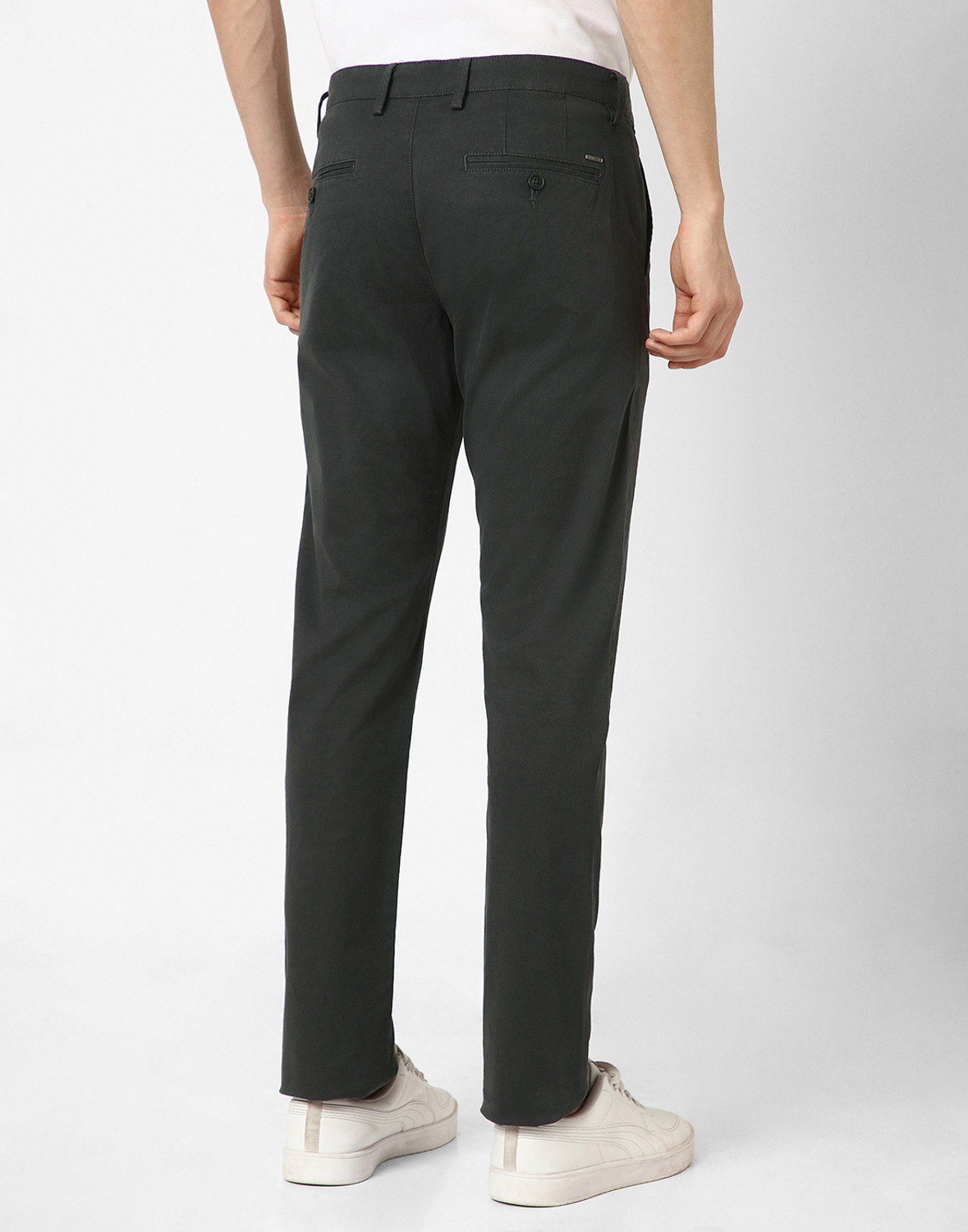 Image of PETER ENGLAND Slim Fit Men Black Trousers
