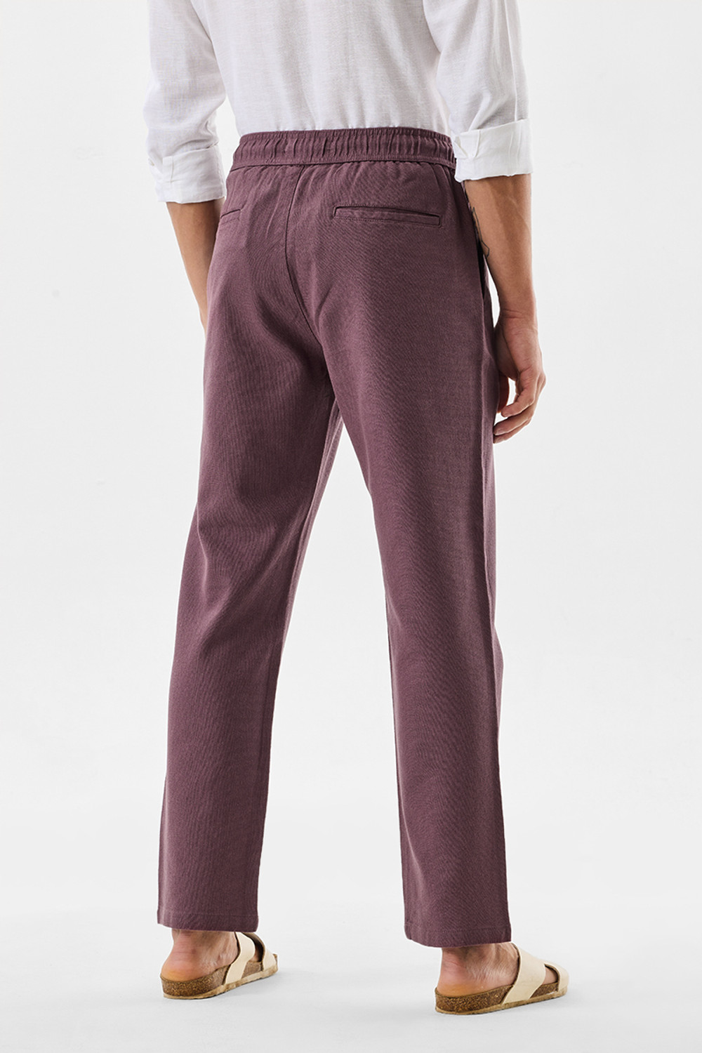 Image of Snitch Regular Fit Men Maroon Trousers
