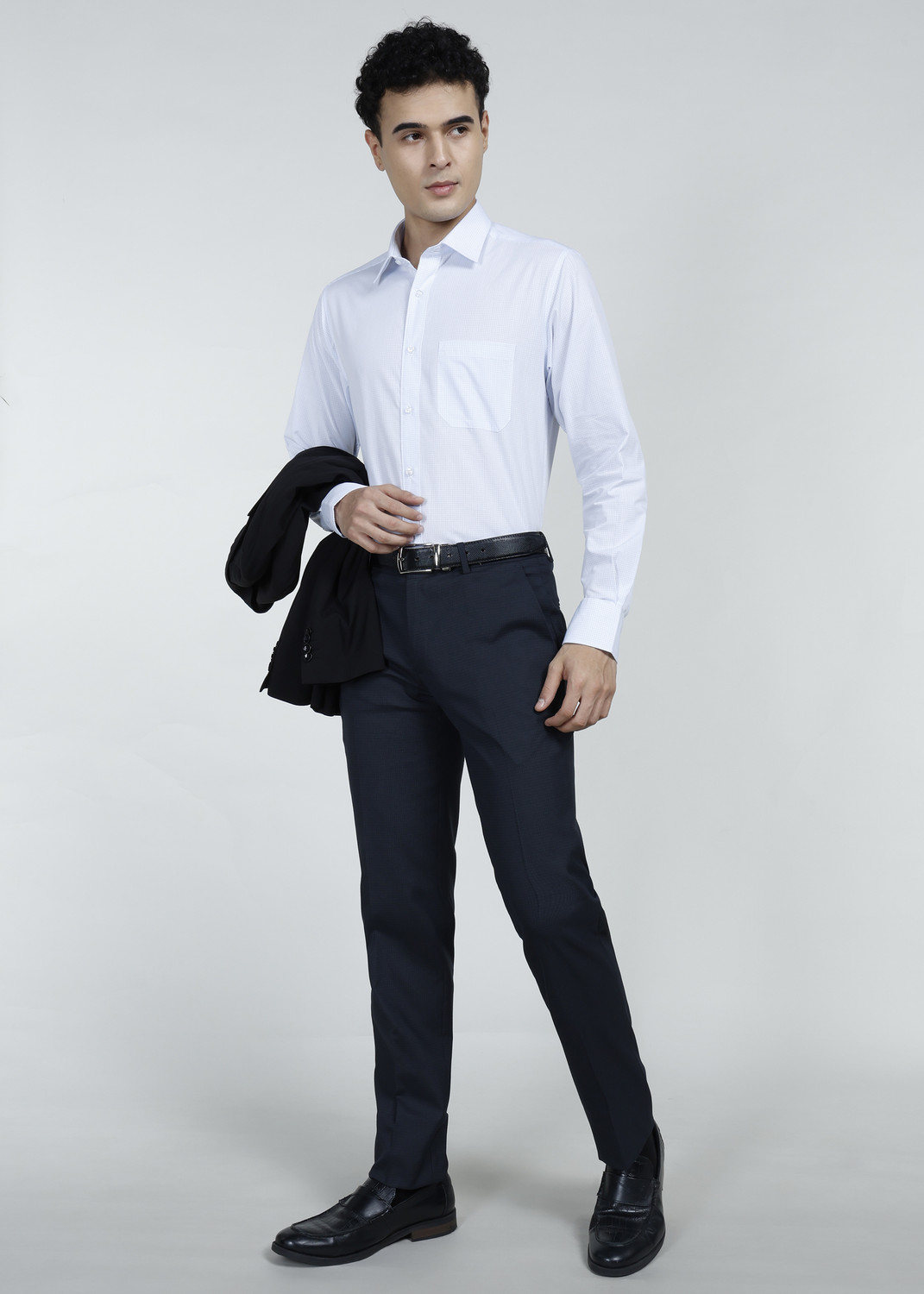 Image of PETER ENGLAND Slim Fit Men Blue Trousers