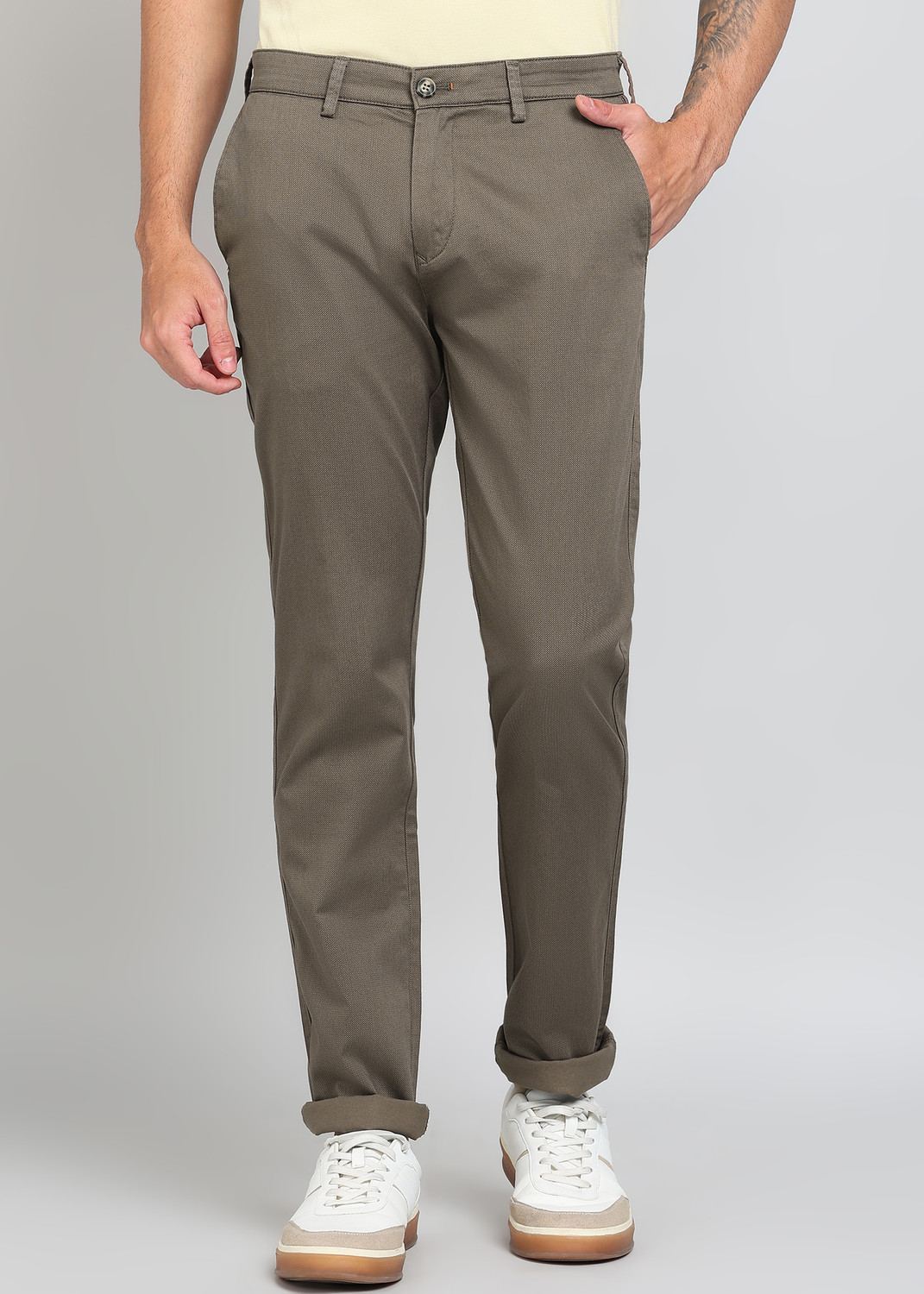 Image of KILLER Slim Fit Men Brown Trousers