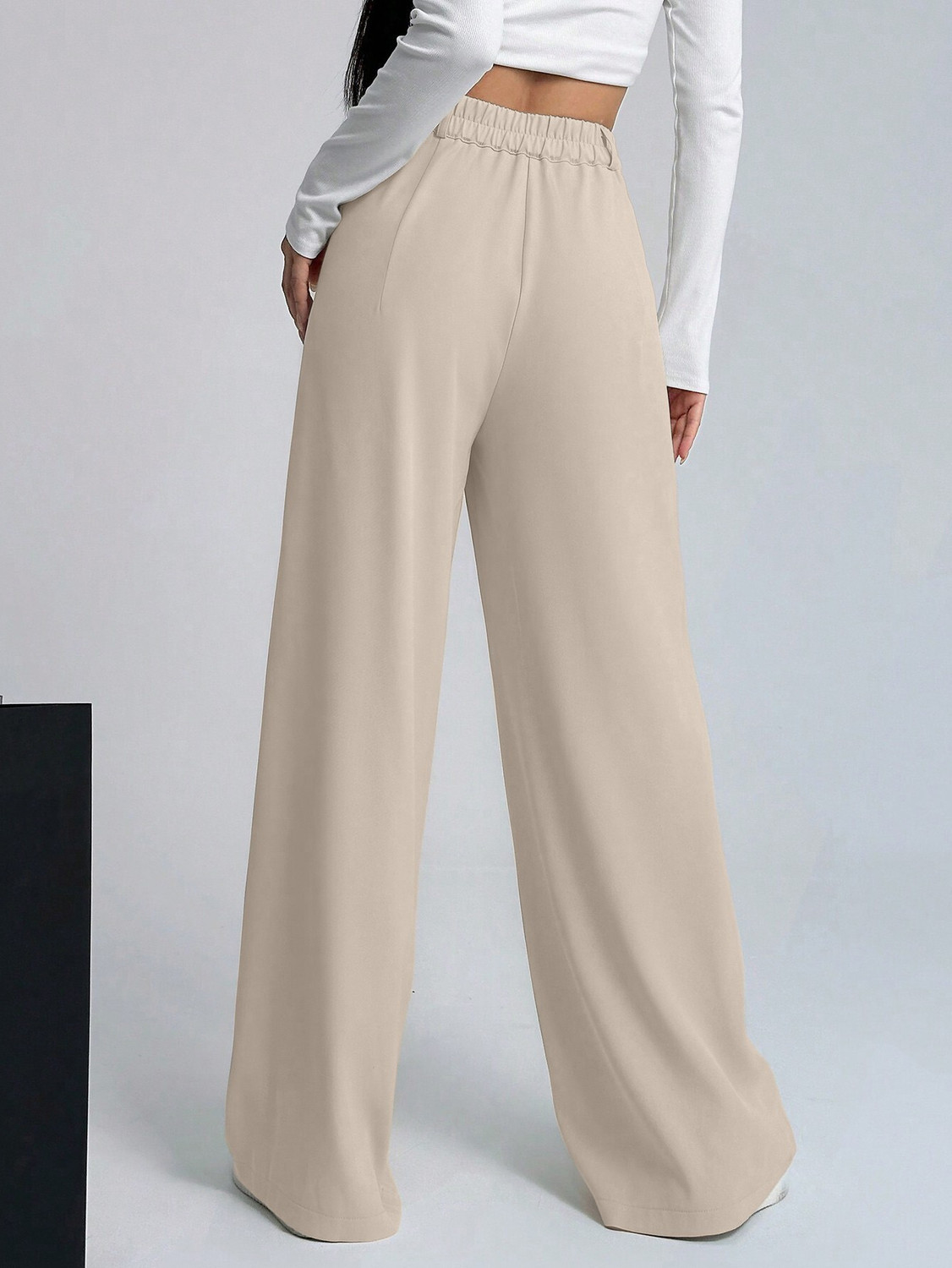 Image of Aahwan Straight Fit Women Beige Trousers