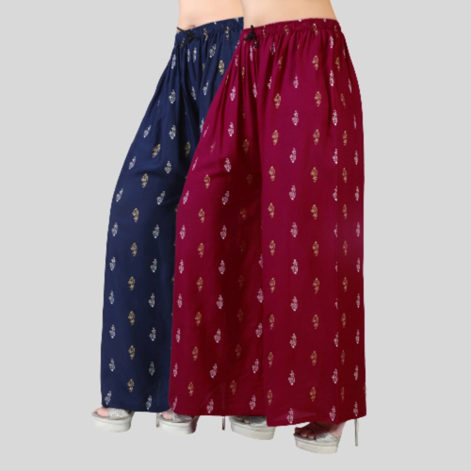4K FASHION Loose Fit Women Blue, Maroon Trousers
