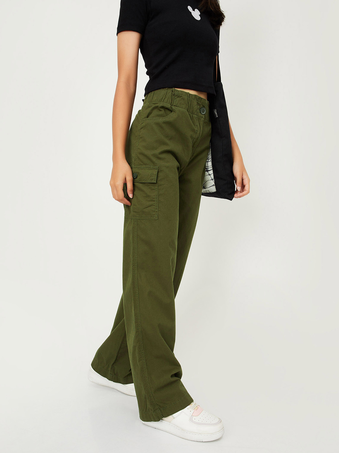 Image of MAX Regular Fit Girls Green Trousers