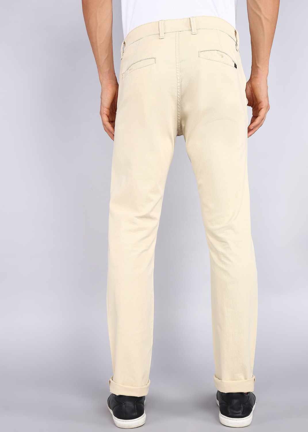 Image of WROGN Slim Fit Men White Trousers