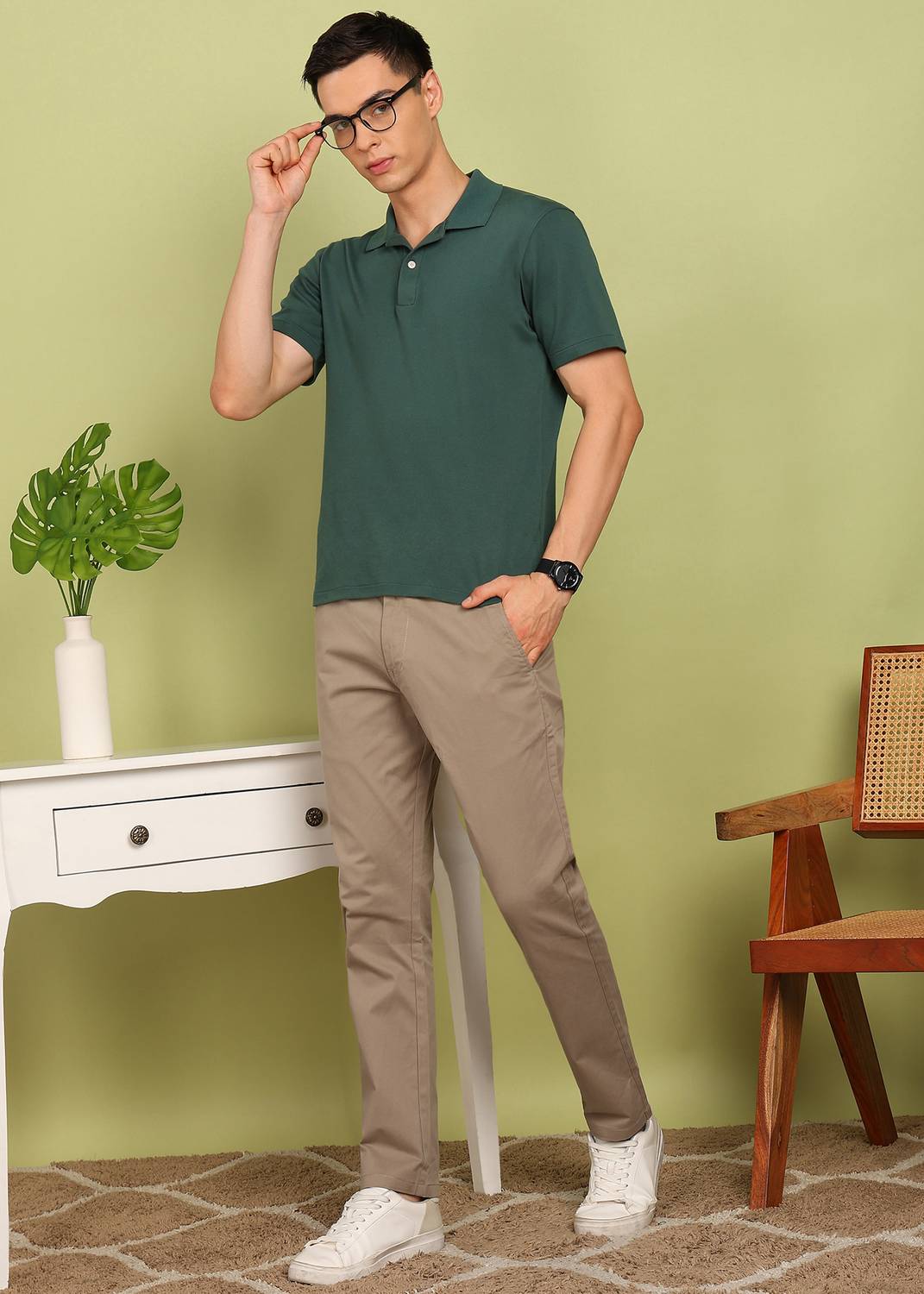 FUBAR Men Slim Fit Grey Cotton Trousers - Image 3