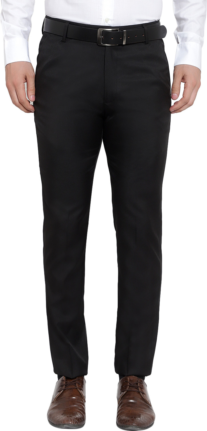 Image of Sucheh Gwalior Regular Fit Men Black Trousers