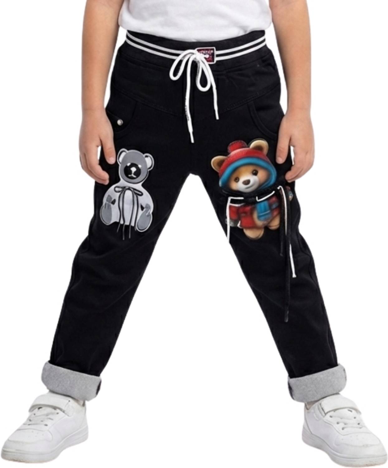 Busted Regular Fit Boys & Girls Black Trousers