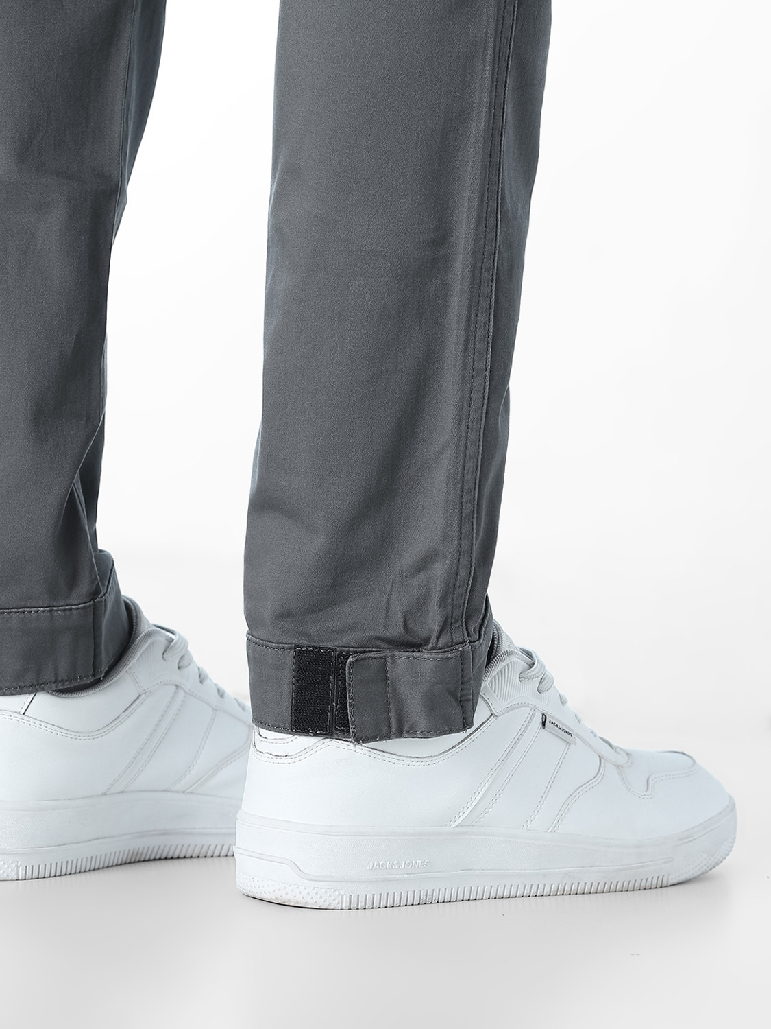 Image of JACK & JONES Regular Fit Men Grey Trousers