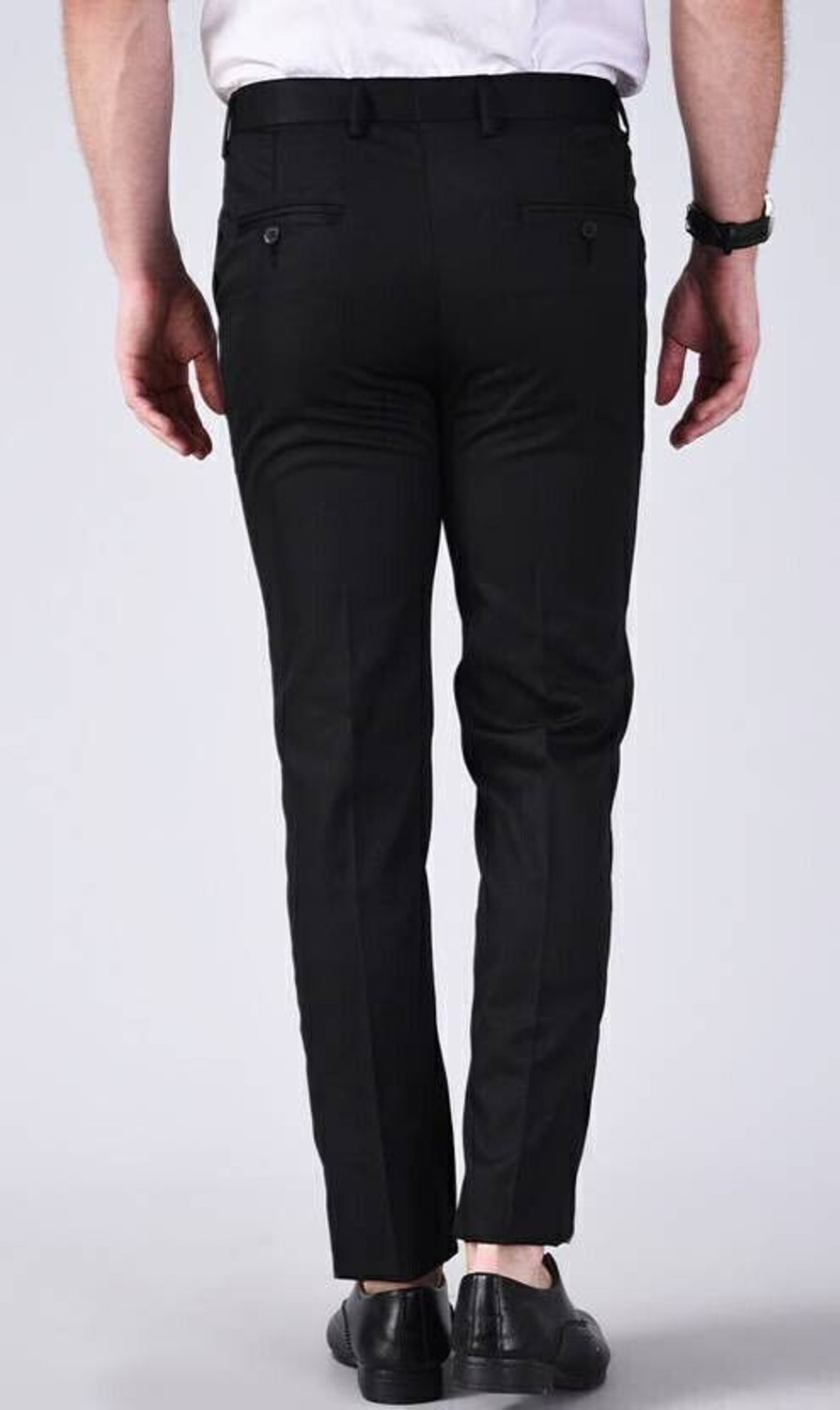 Image of Q AND K Comfort Fit Men Black Trousers