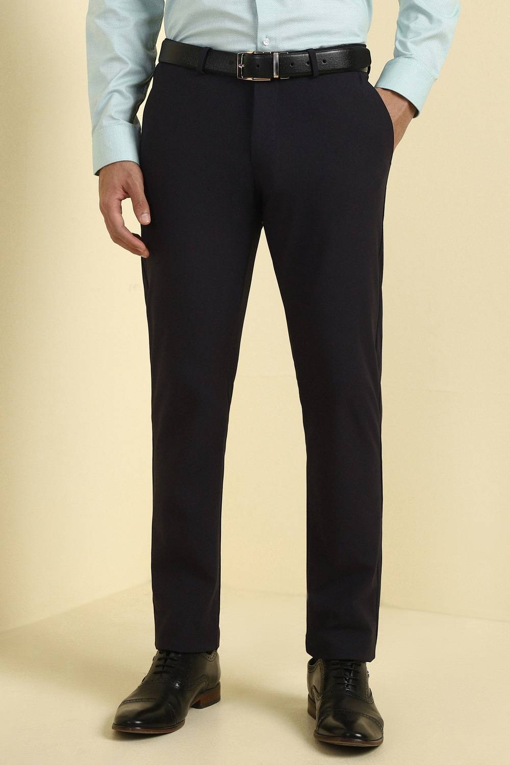 Allen Solly Slim Fit Men Black Trousers