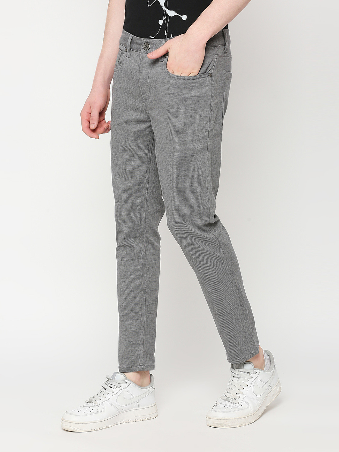 Image of BEING HUMAN Relaxed Men Grey Trousers