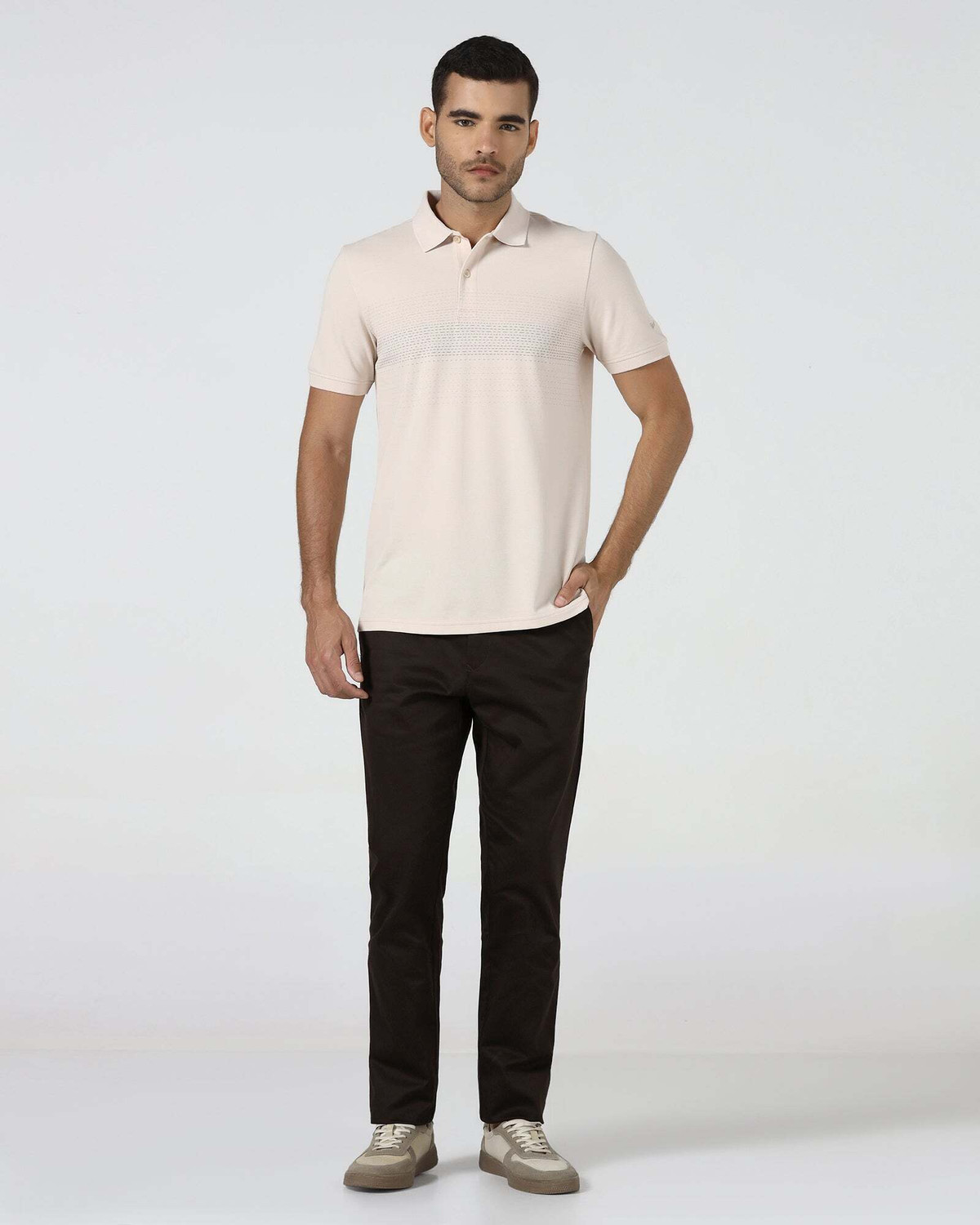 Image of Blackberrys Regular Fit Men Brown Trousers