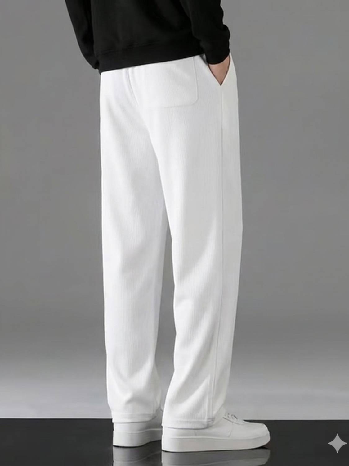SAVAYO Loose Fit Men White Trousers - Image 2