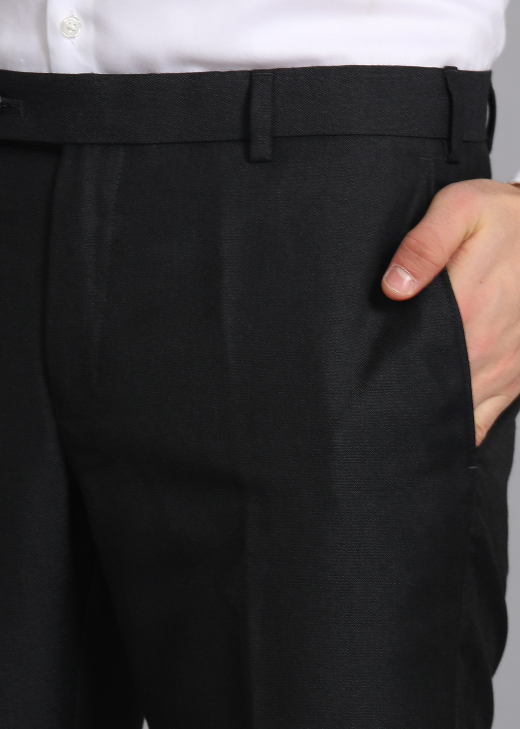 Image of PARK AVENUE Slim Fit Men Black Trousers