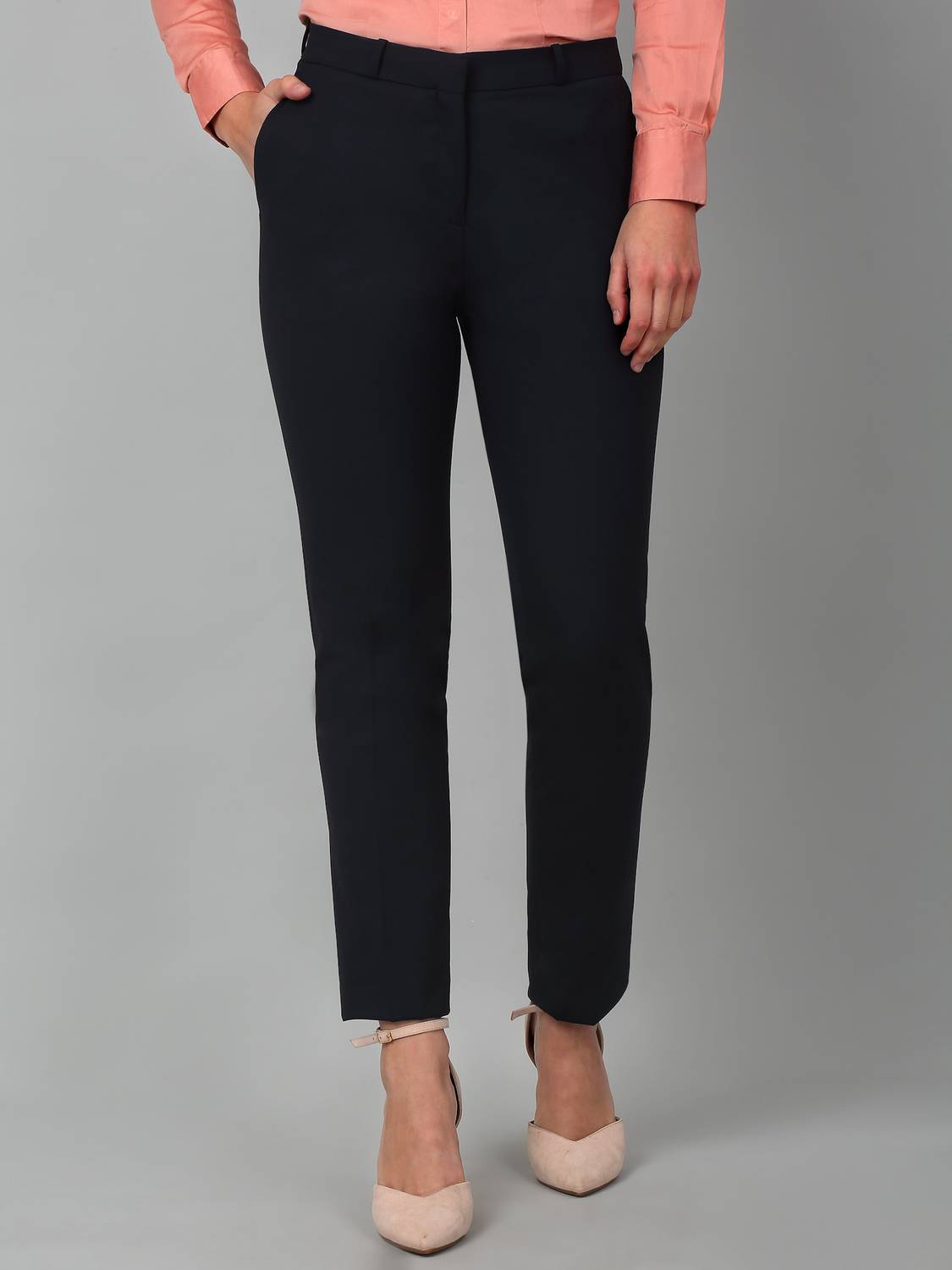 CANTABIL Regular Fit Women Dark Blue Trousers