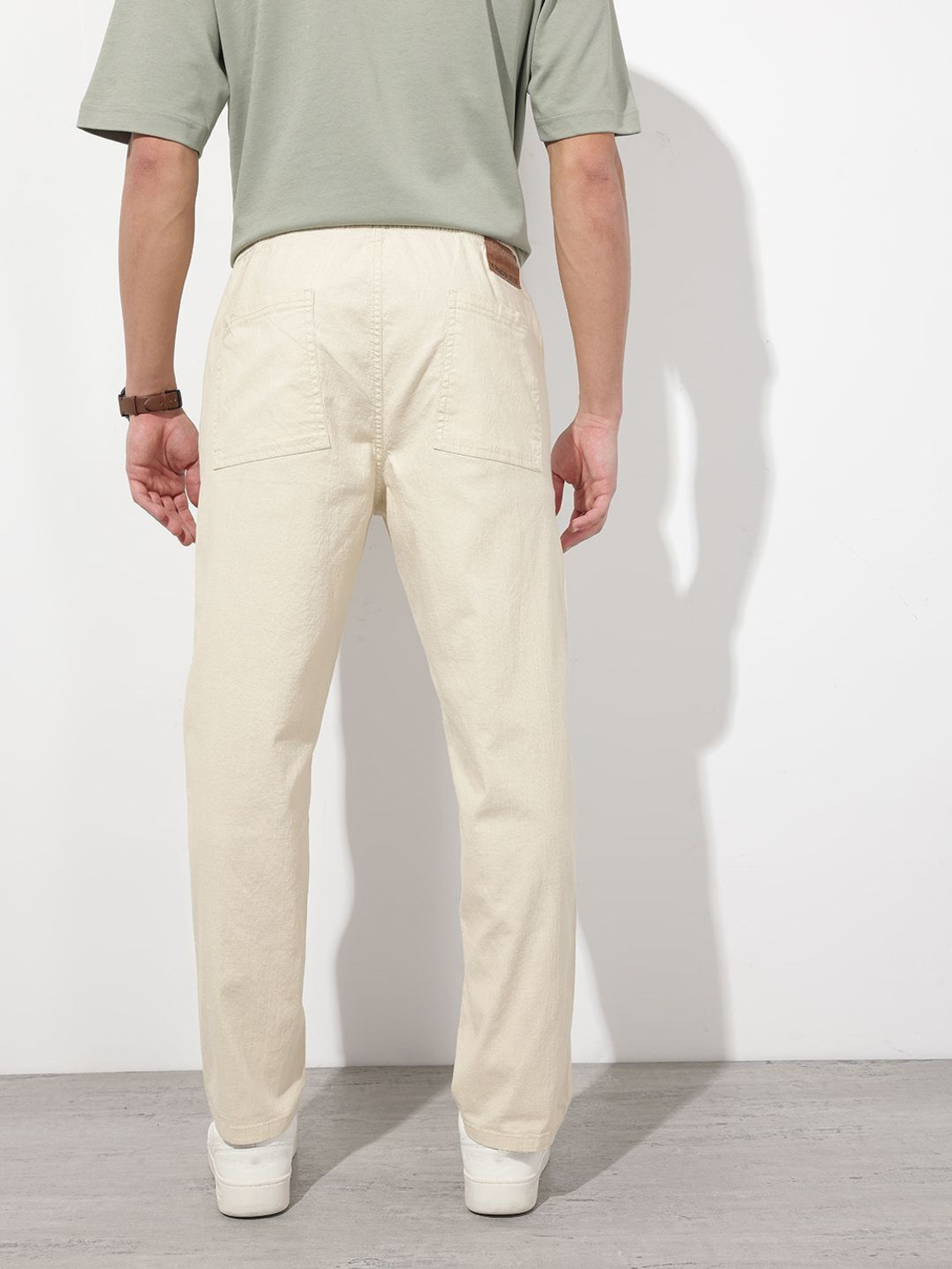 Image of Roadster Relaxed Men Beige Trousers