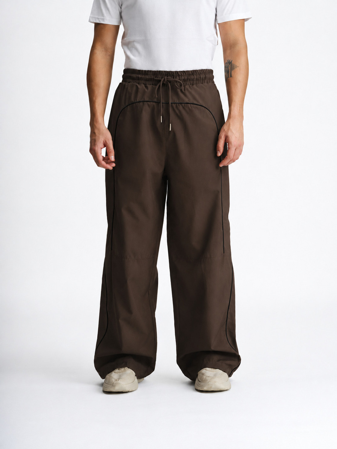 Image of LEXREX Loose Fit Men Brown Trousers