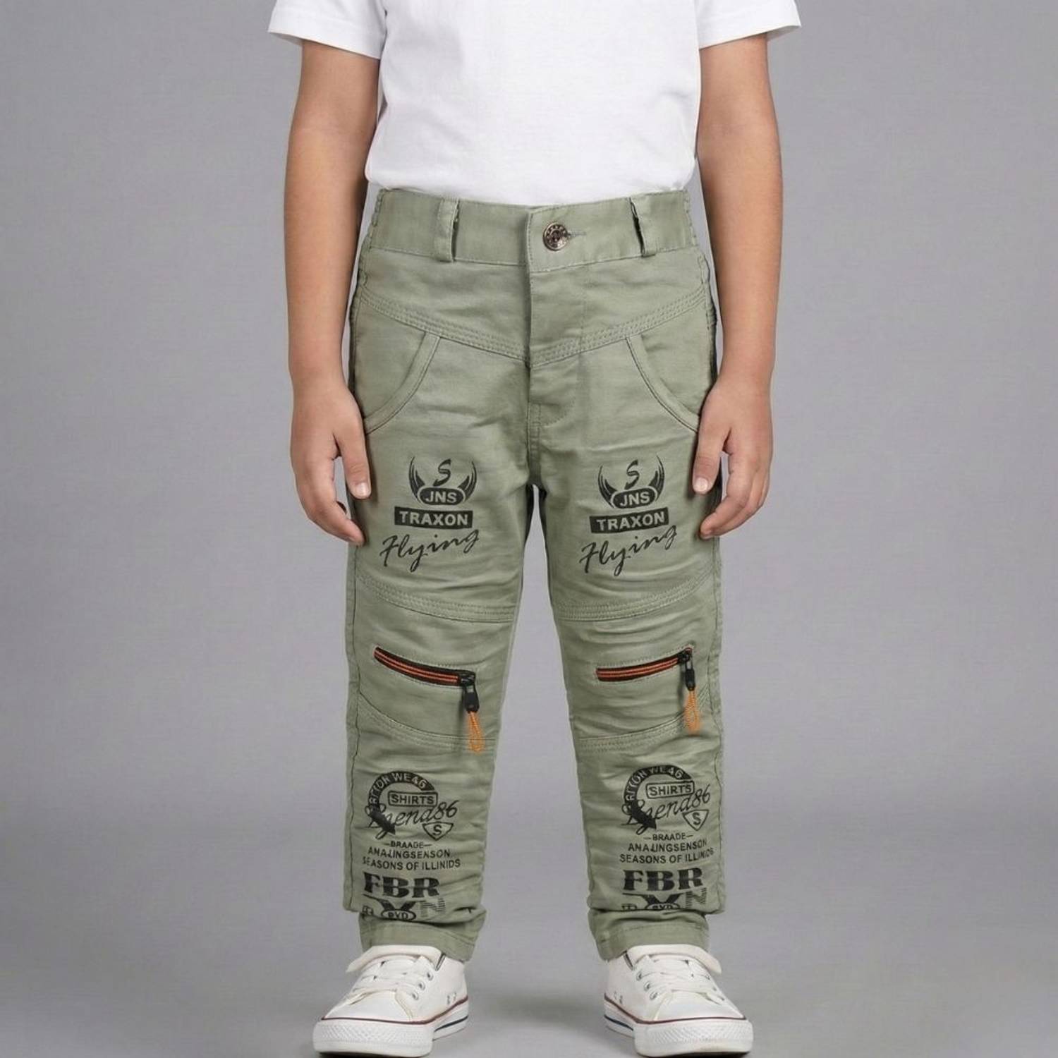 Busted Regular Fit Boys & Girls Green Trousers