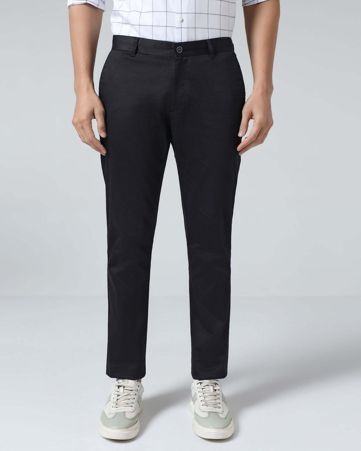 Image of Blackberrys Regular Fit Men Black Trousers