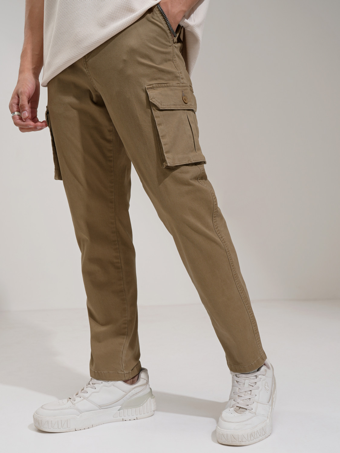 Image of HIGHLANDER Regular Fit Men Brown Trousers