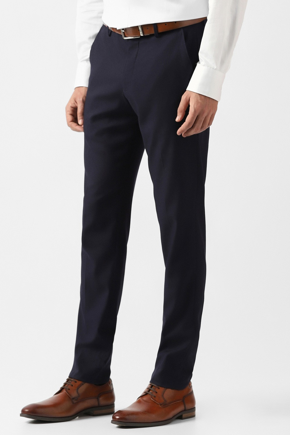 Image of VAN HEUSEN Slim Fit Men Dark Blue Trousers