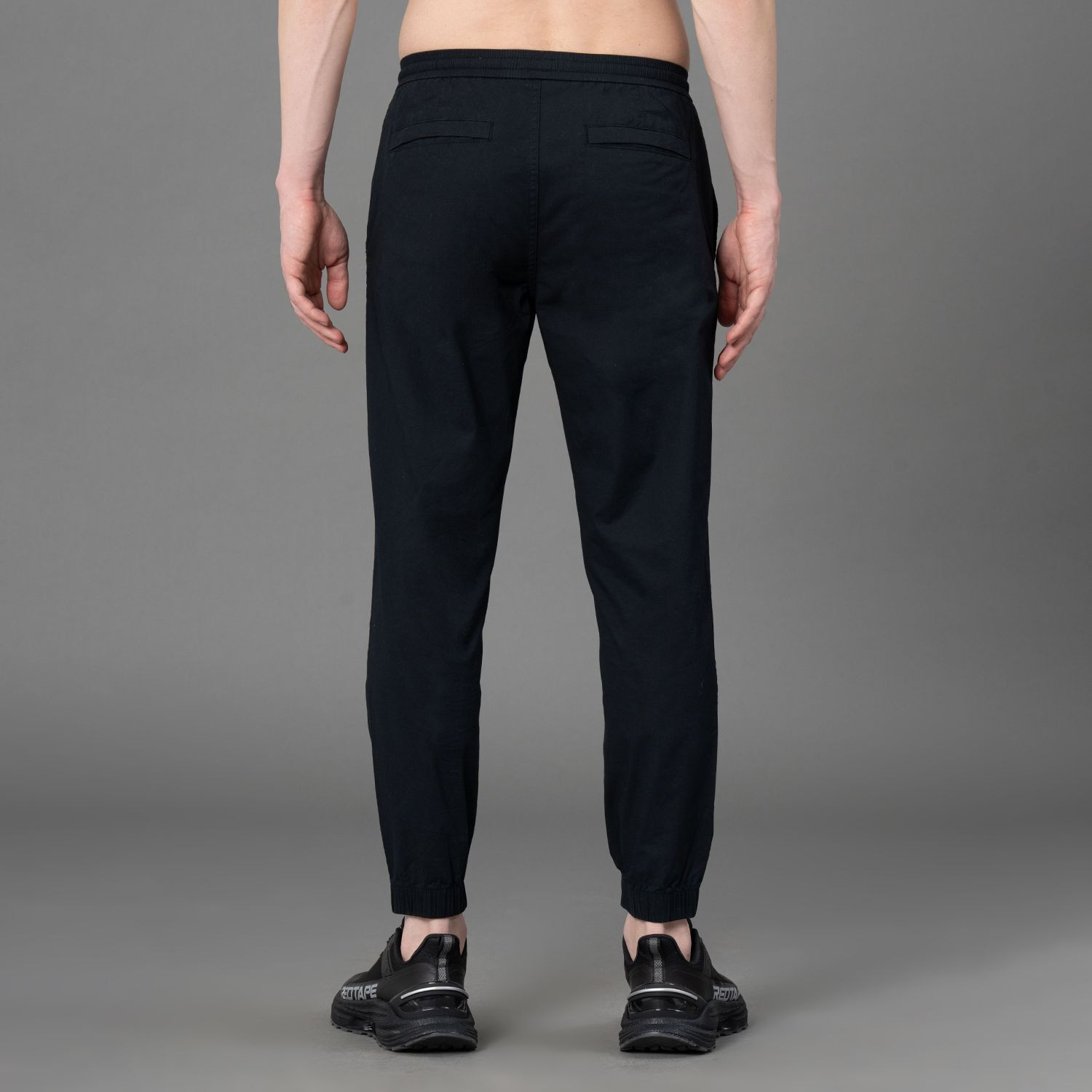 Image of RED TAPE Regular Fit Men Black Trousers