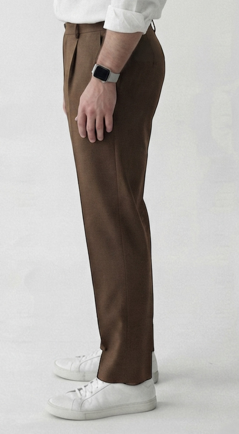 Image of INDICLUB Relaxed Men Brown Trousers