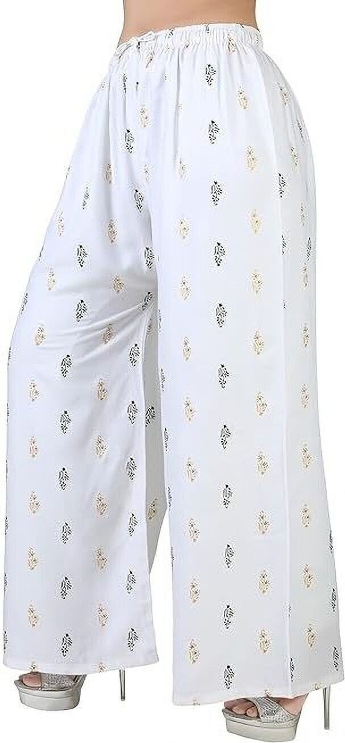 Image of PALAZZO DESIGNS Relaxed Women White Trousers