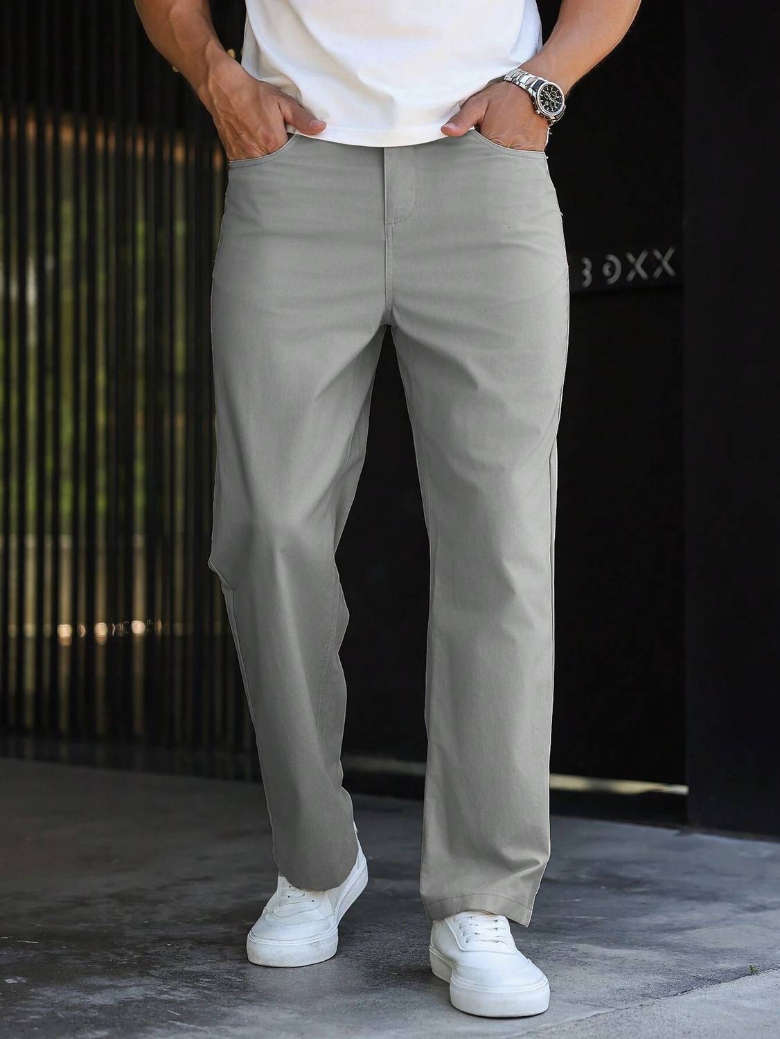 R.Code Regular Fit Men Grey Trousers