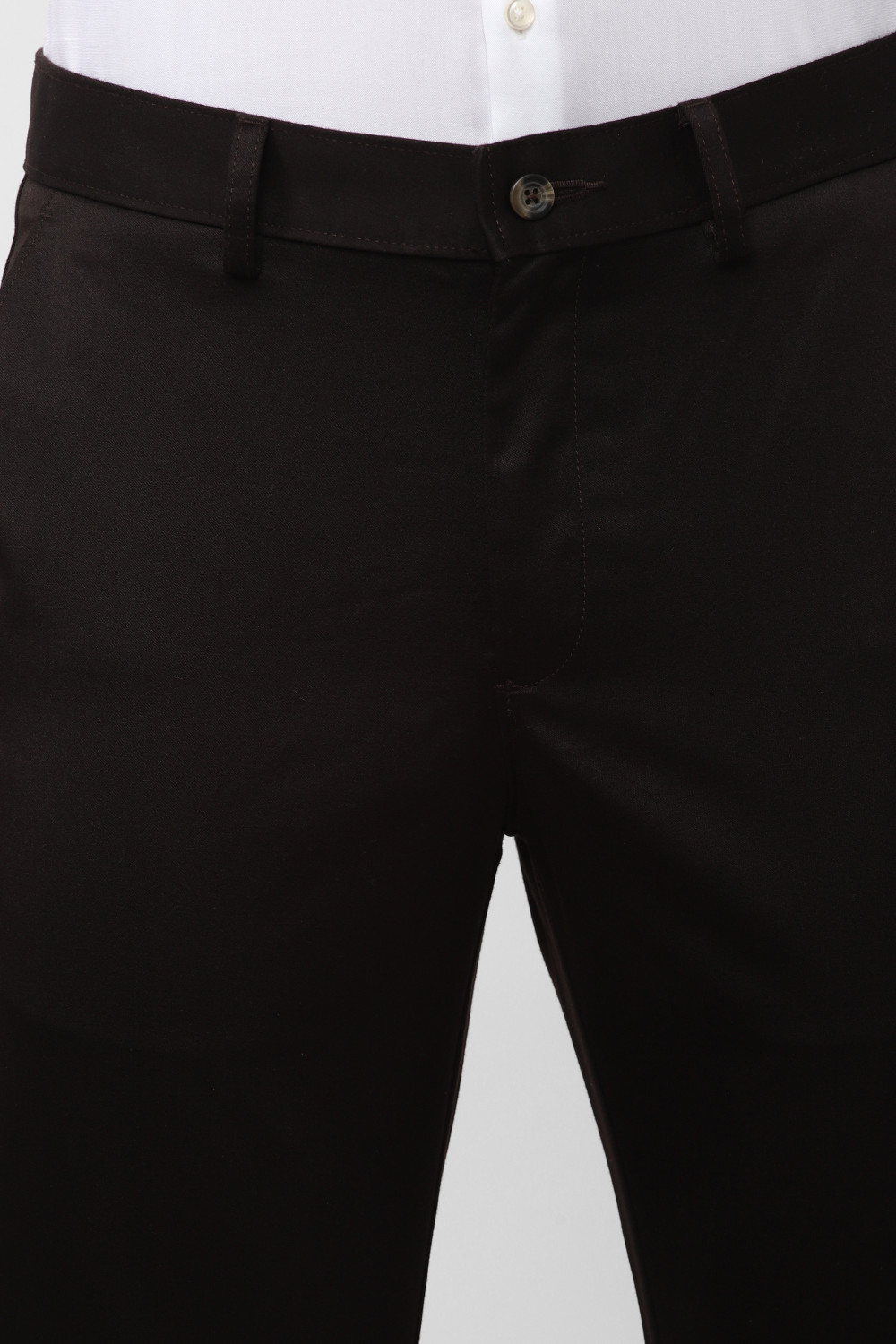 Image of PETER ENGLAND Slim Fit Men Brown Trousers