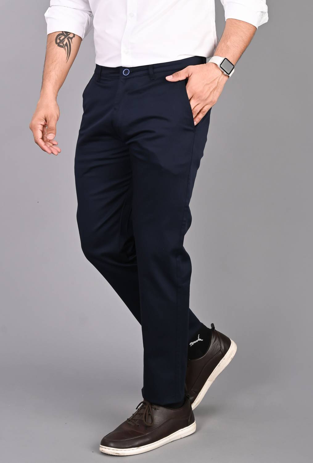 FUBAR Slim Fit Blue Trousers - Image 3
