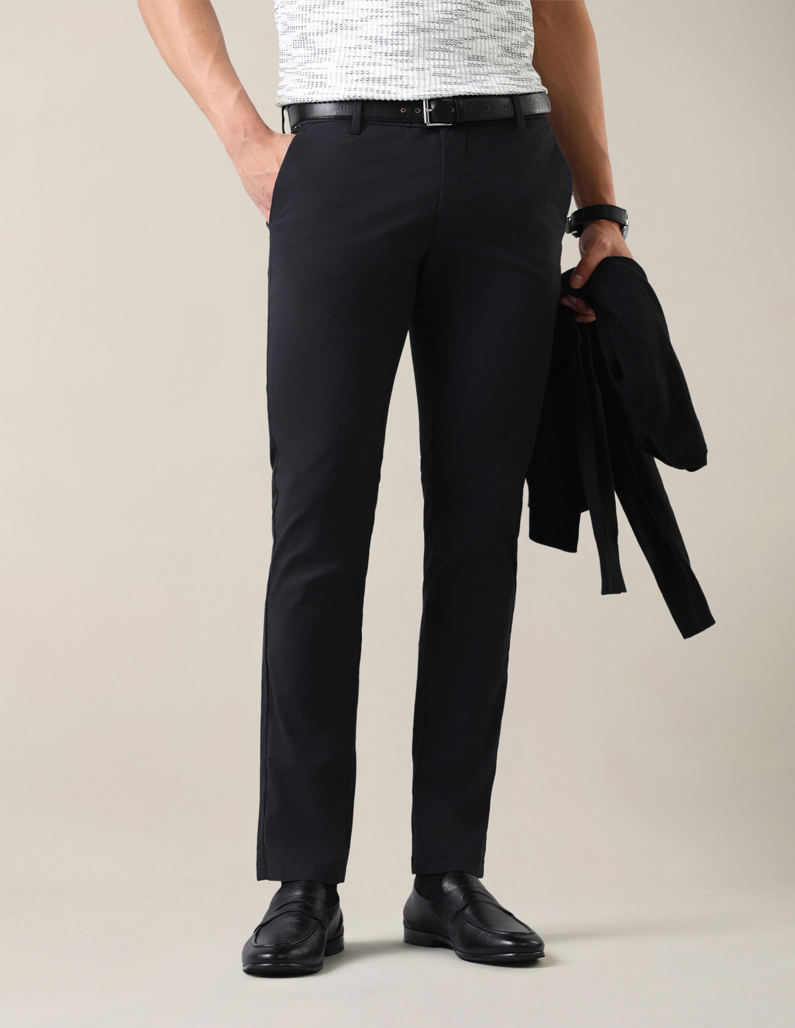 Image of U.S. POLO ASSN. Slim Fit Men Black Trousers