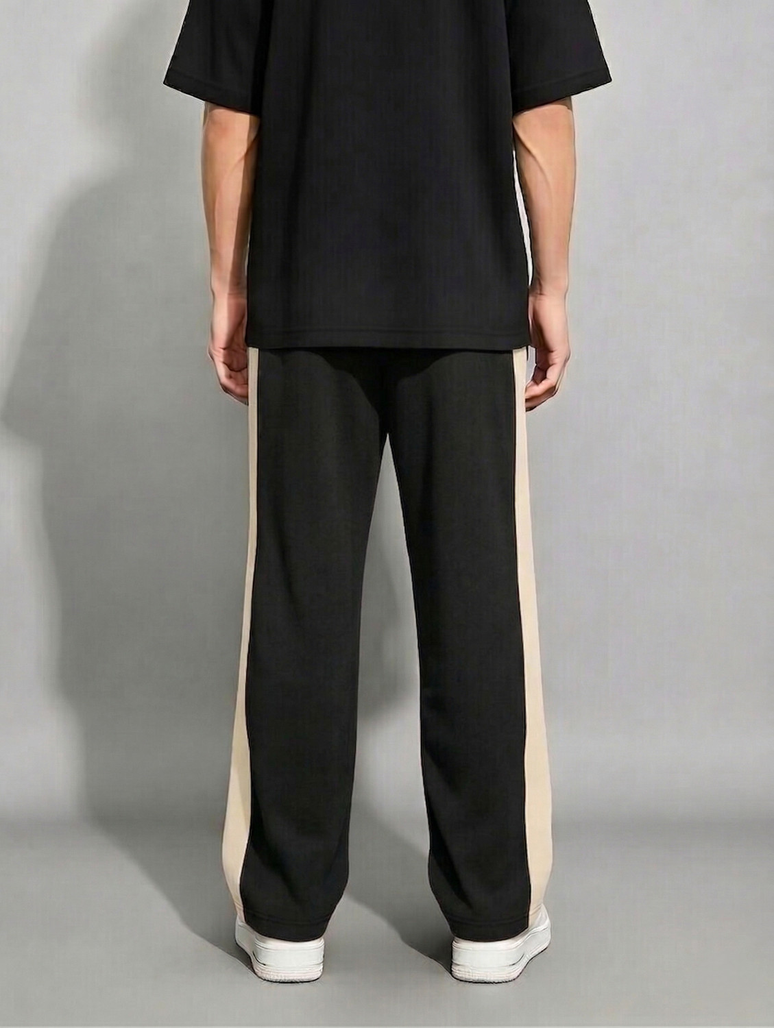 Image of FABBAZE Loose Fit Men Black Trousers